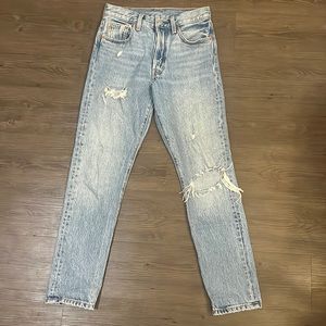 Levi’s 501 High Rise Distressed Straight Leg Jean